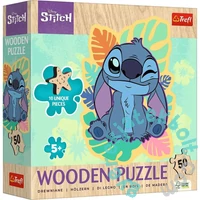 Trefl 50 db-os Wooden Contour Fa Puzzle - Stitch (20281)