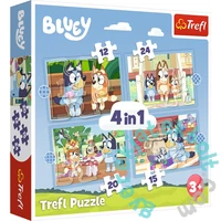 Trefl 4 az 1-ben puzzle (12,24,20,15 db-os) – Bluey világa (34637)