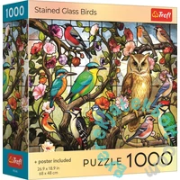 Trefl 1000 db-os puzzle - Színes üvegmadarak (99306)