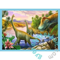 Trefl 4 az 1-ben puzzle (12,15,20,24 db-os) - Csodálatos dinoszauruszok (34609)