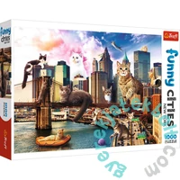 Trefl 1000 db-os puzzle - Funny Cities - Macskák New Yorkban (10595)