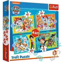 Trefl 4 az 1-ben puzzle (12,15,20,24 db-os) - Mancs őrjárat - Boldog csapat (34346)