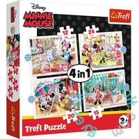 Trefl 4 az 1-ben puzzle (12,15,20,24 db-os) - Minnie Mouse és barátai
