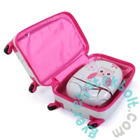 Gurulós gyermekbőrönd + hátizsák szett - Baglyok (BC-S-001)