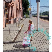 Gurulós gyermekbőrönd + hátizsák szett - Baglyok (BC-S-001)