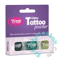 TyToo - Csillámpor szett - Sötét türkizzöld, Világos türkizzöld, Aranyzöld (CTPS0032)