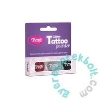 TyToo - Csillámpor szett - 3 x 2,5 ml Fekete, Ezüst, Piros (501423)