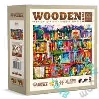 Wooden City 1010 db-os fa puzzle - Kincskereső könyvespolc (NB1010-0131-XL)