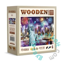 Wooden City 1010 db-os fa puzzle - New York éjjel (NB1010-0026-XL)