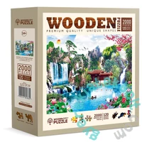 Wooden City 2000 db-os fa puzzle - Vízesések a japán kertben (AL2000-0124-XXL)