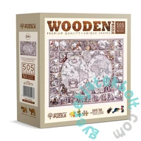 Wooden City 505 db-os fa puzzle - A felfedezések korának térképe (NB505-0101-L)