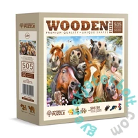 Wooden City 505 db-os fa puzzle - Lovak szelfi (NB505-0015-L)