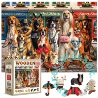 Wooden City 1010 db-os fa puzzle - Dogs About Town (828245)