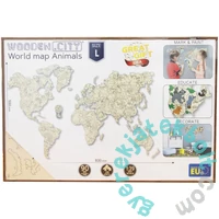 Wooden City WM522 - World Map Animals L - Wooden Puzzle