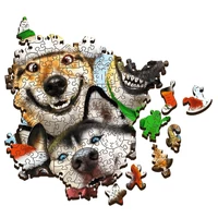 Trefl 501 db-os Wood Craft Prémium Fa Puzzle - Kutyák karácsonya (20173)