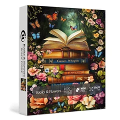 Bboldin 1000 db-os puzzle - Books & Flowers (Z-1418)