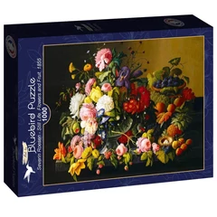 Bluebird 1000 db-os Art by puzzle - Severin Roesen - Still Life Flowers and Fruit 1855 (60289)