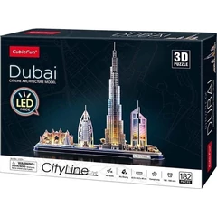 CubicFun 182 db-os 3D puzzle LED világítással - City Line - Dubai (L523)