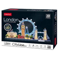 CubicFun 186 db-os 3D puzzle LED világítással - City Line - London (L532)