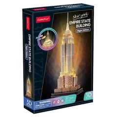 CubicFun 37 db-os 3D puzzle LED világítással - Empire State Building (L539)