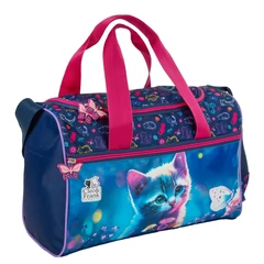 Cleo és Frank cicás sporttáska, kézitáska - sötétkék (TPBCF43)