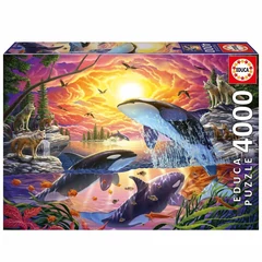 Educa 4000 db-os puzzle - Orkák és farkasok (20259)