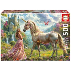Educa 500 db-os puzzle - Tündérek, unikornisok, pillangók (20243)