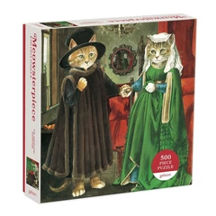 Galison 500 db-os puzzle - Meowsterpiece - The Arnolfini Marriage (67555)
