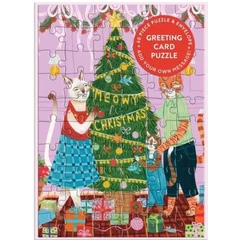 Galison 60 db-os Képeslap puzzle - Meowy Christmas (85429)