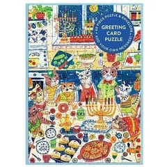Galison 60 db-os Képeslap puzzle - Happy Hanukcats (86600)
