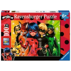 Ravensburger 100 db-os XXL puzzle - Miraculous - Katicabogár és Fekete Macska (12004172)