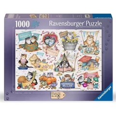 Ravensburger 1000 db-os puzzle - Crazy Cats - Cicanaptár (12001452)