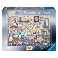 Ravensburger 1000 db-os puzzle - Crazy Cats - Karácsony (12001244)
