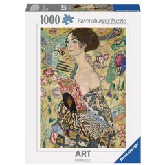 Ravensburger 1000 db-os puzzle - Art Collection - Hölgy legyezővel, Gustav Klimt (12001132)