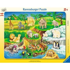 Ravensburger 14 db-os keretes puzzle - Látogatás az állatkertben (06052)