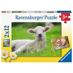 Ravensburger 2 x 12 db-os puzzle - Állatok a farmon (05718)