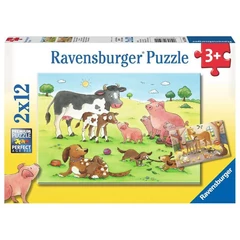 Ravensburger 2 x 12 db-os puzzle - Boldog állatcsaládok (07590)