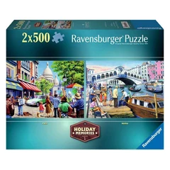 Ravensburger 2 x 500 db-os puzzle - Holiday memories - Párizs és Velence (12001272)