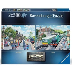 Ravensburger 2 x 500 db-os puzzle - Railway Heritage - Oakworth és Corfe (12000013)