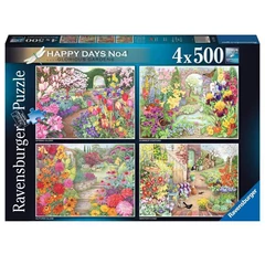 Ravensburger 4 x 500 db-os puzzle - Happy Days - Mesés kertek (17139)