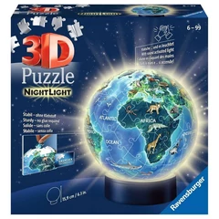 Ravensburger 72 db-os 3D világító gömb puzzle - Éjjeli földgömb (11844)