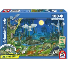 Schmidt 100 db-os puzzle - Animals in the Forest at Night (56529)