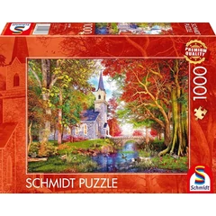Schmidt 1000 db-os puzzle - Chapel in autumn magic (59788)