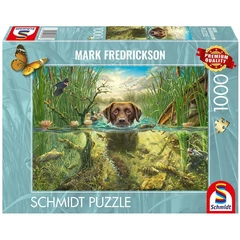 Schmidt 1000 db-os puzzle - Dog's Life - Brown Labrador in the Cool Water (58572)
