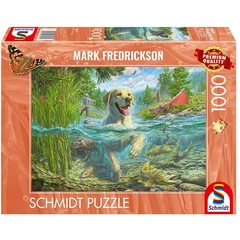 Schmidt 1000 db-os puzzle - Dog's Life - Yellow Labrador Hunting for Fish (58557)