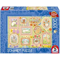Schmidt 1000 db-os puzzle - Noble Cats in Floral Splendor (59792)