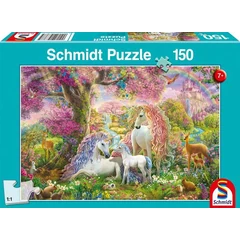 Schmidt 150 db-os puzzle - Unicorn Family in the Flower Forest (56387)