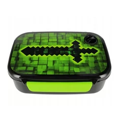 Pixel műanyag uzsonnás doboz - zöld (558656)