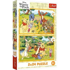 Trefl 2 x 24 db-os puzzle - Micimackó és barátai - A kertben (34436)