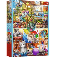 Trefl 2 x 500 db-os puzzle - A festő stúdióban (37530)